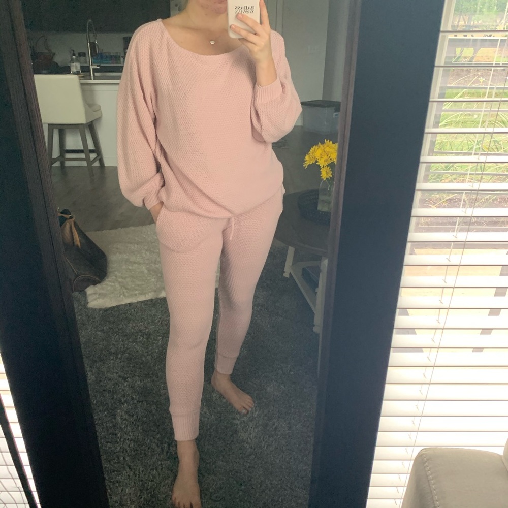 Nasty Gal Light Pink Jogger Set